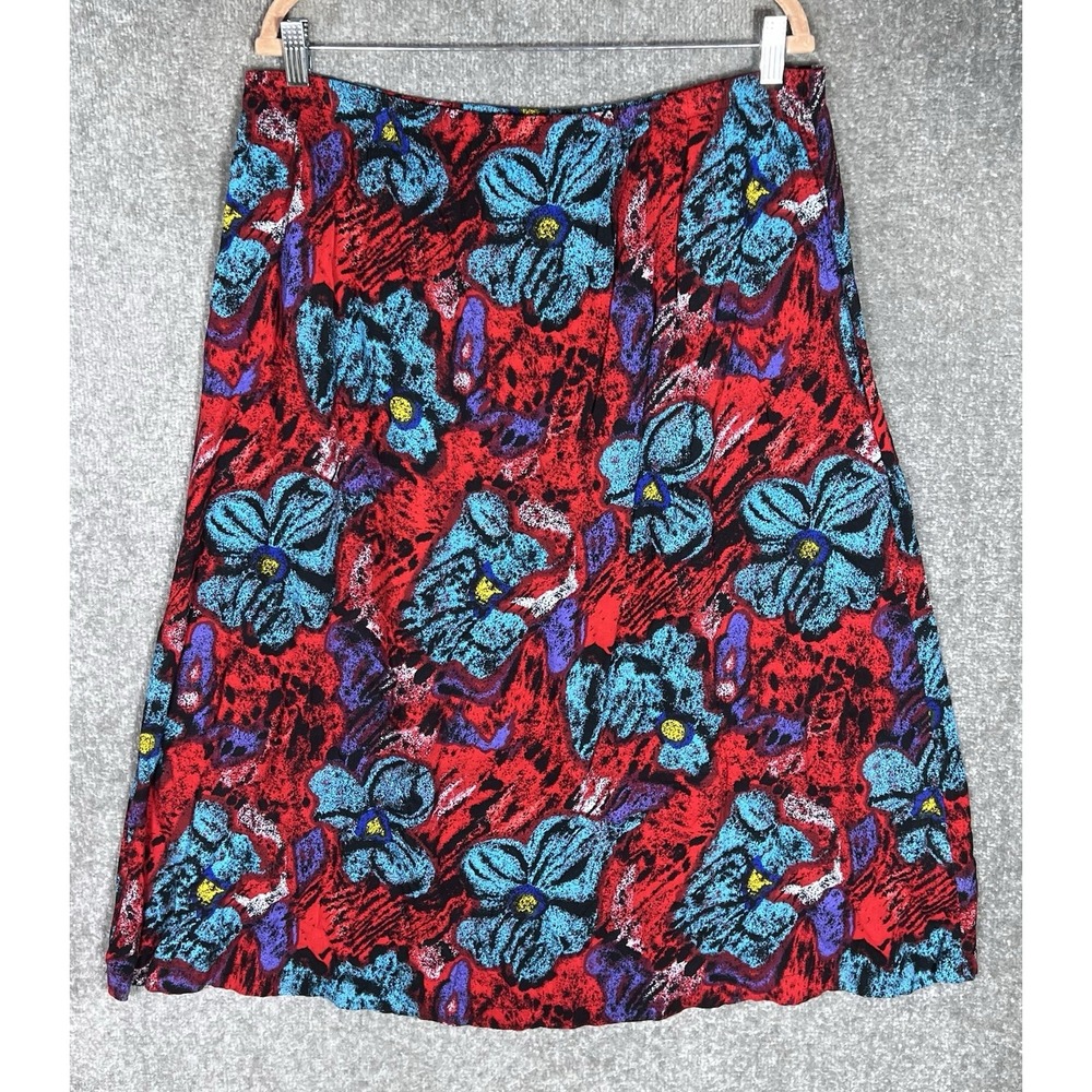 Vintage Brittany Nicole II Skirt Womens Sz 20 Watercolor Floral Abstract Pull On